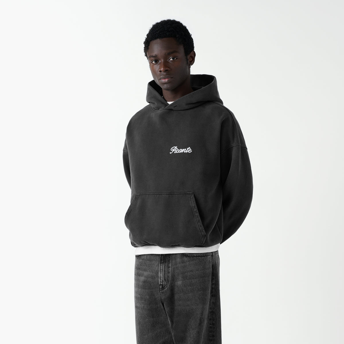 TAILOR CHAIN STITCH HOODIE VINTAGE BLACK – PICANTE