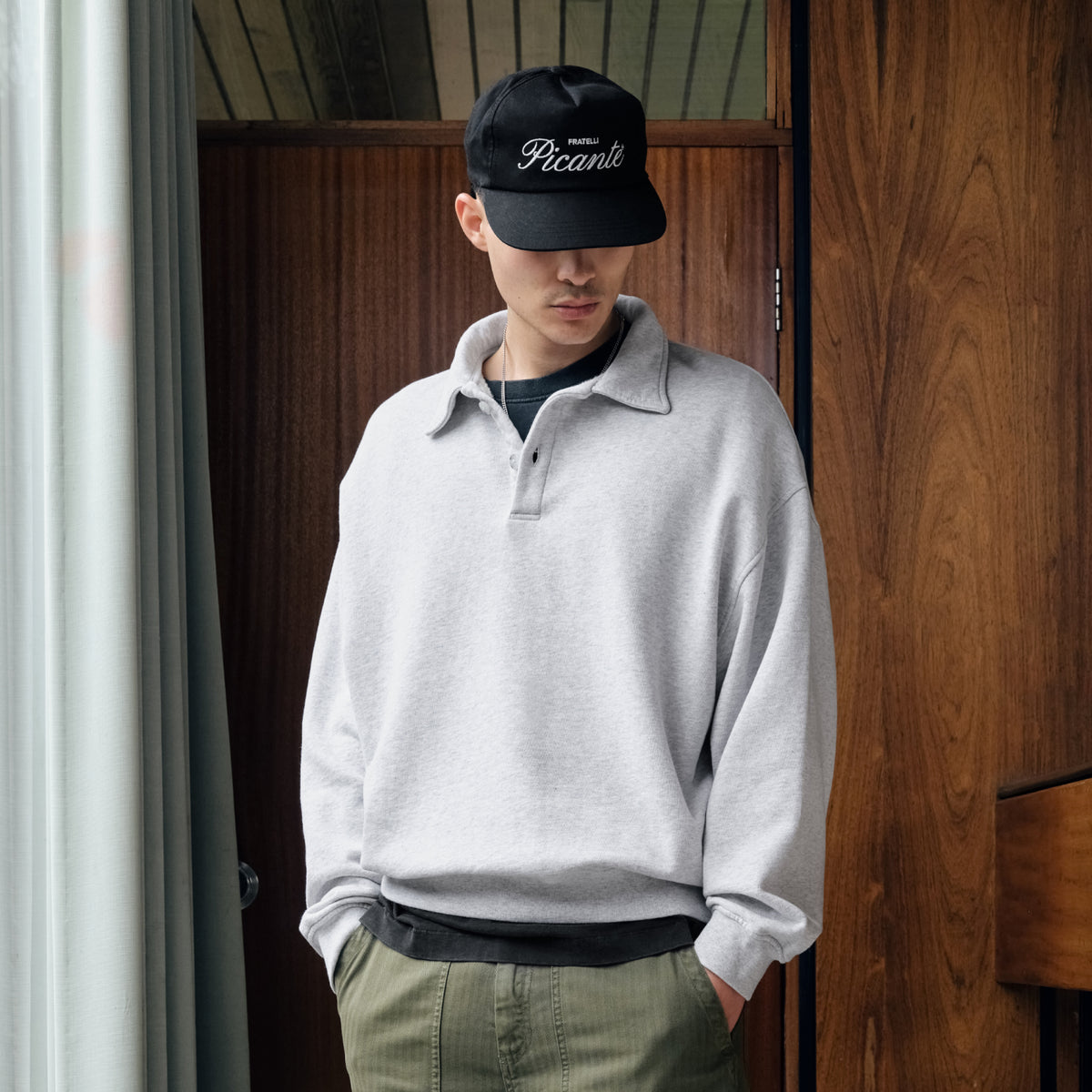 PICANTE EVERYDAY POLO SWEATSHIRT GREY MARL