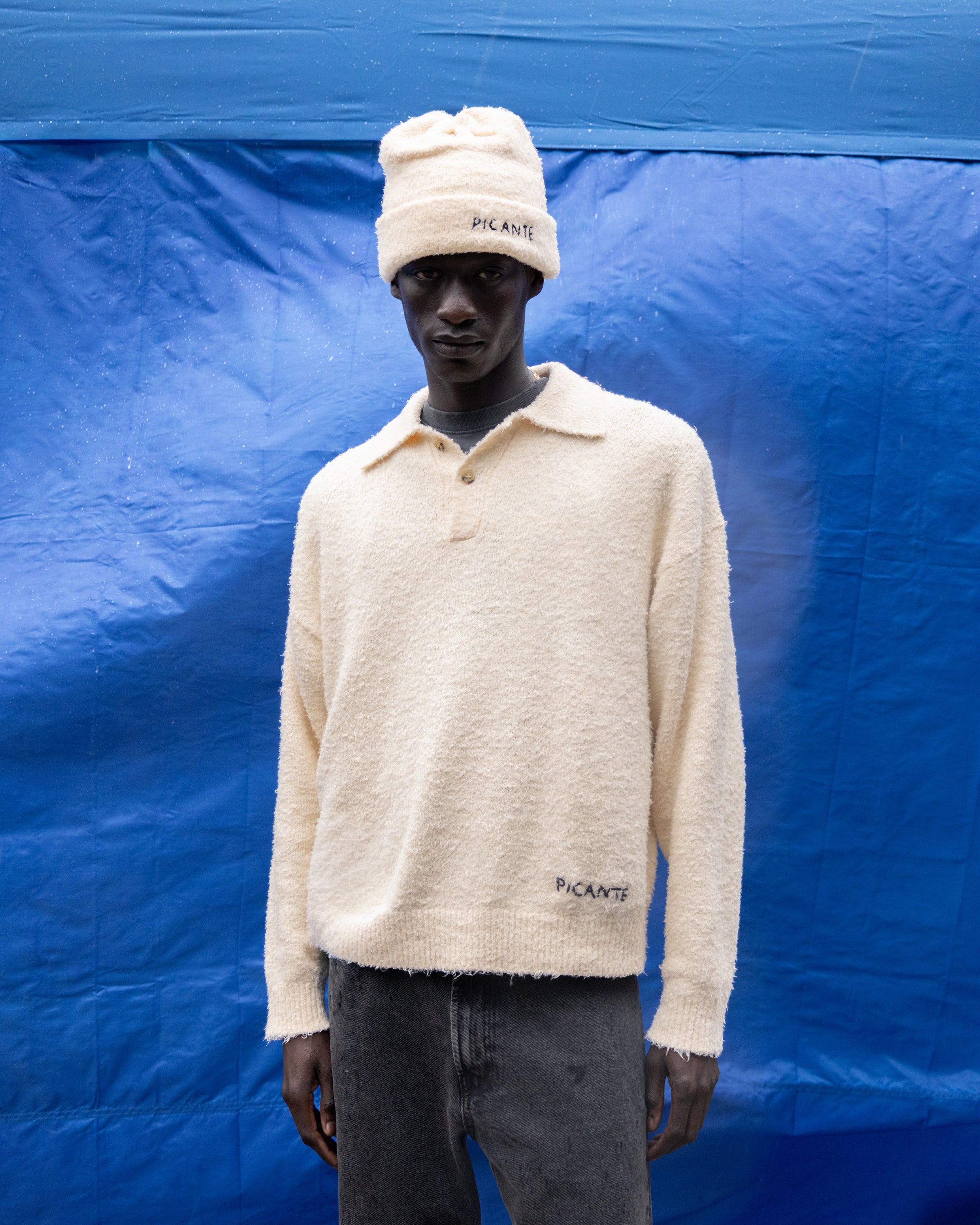 Shaggy Knit Polo