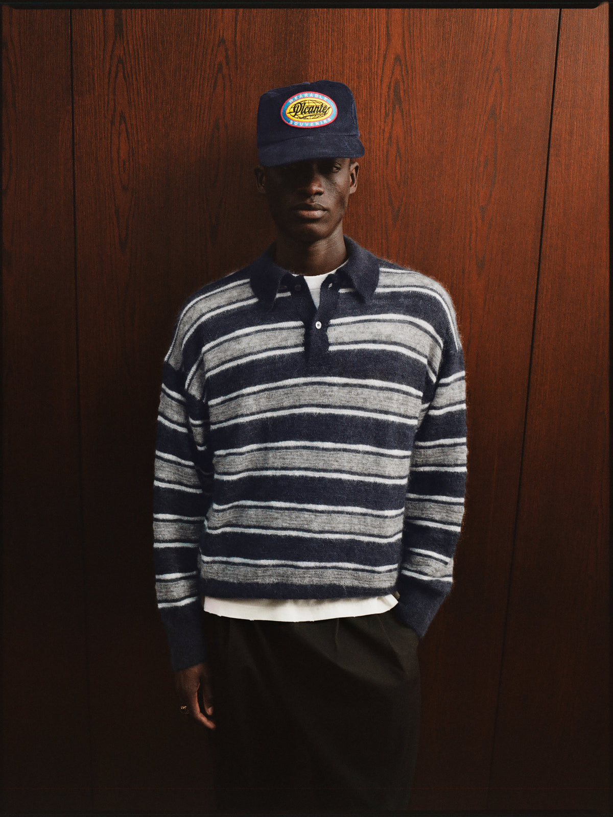 Invitation Mohair Knit Stripe Polo
