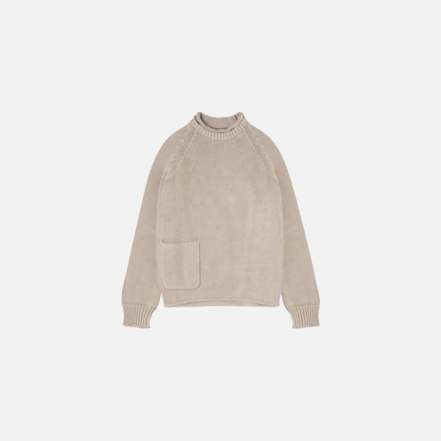 RAW EDGE ROLL-NECK RAGLAN SWEATER