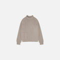 Washed Raw Edge Roll-Neck Sweater