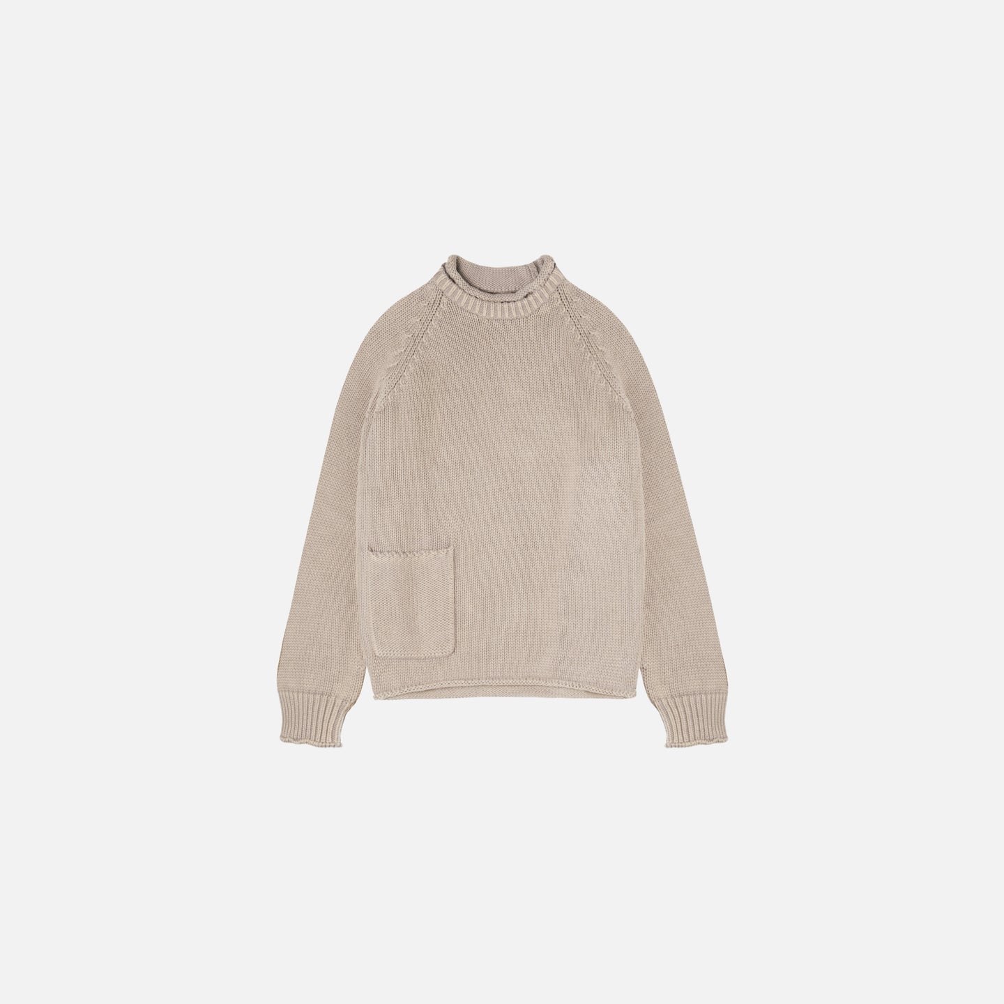 RAW EDGE ROLL-NECK RAGLAN SWEATER