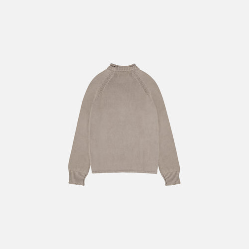 Washed Raw Edge Roll-Neck Sweater