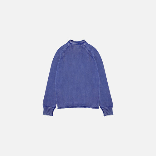Washed Raw Edge Roll-Neck Sweater