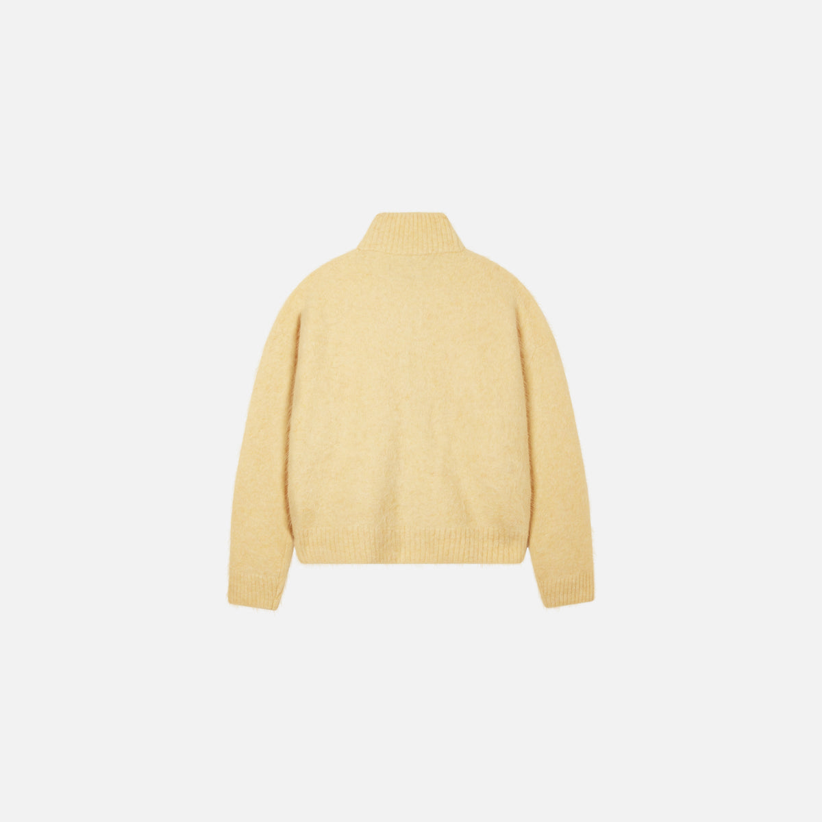 Alpaca Zip Funnel Knit Sweater