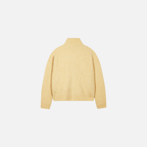 Alpaca Zip Funnel Knit Sweater