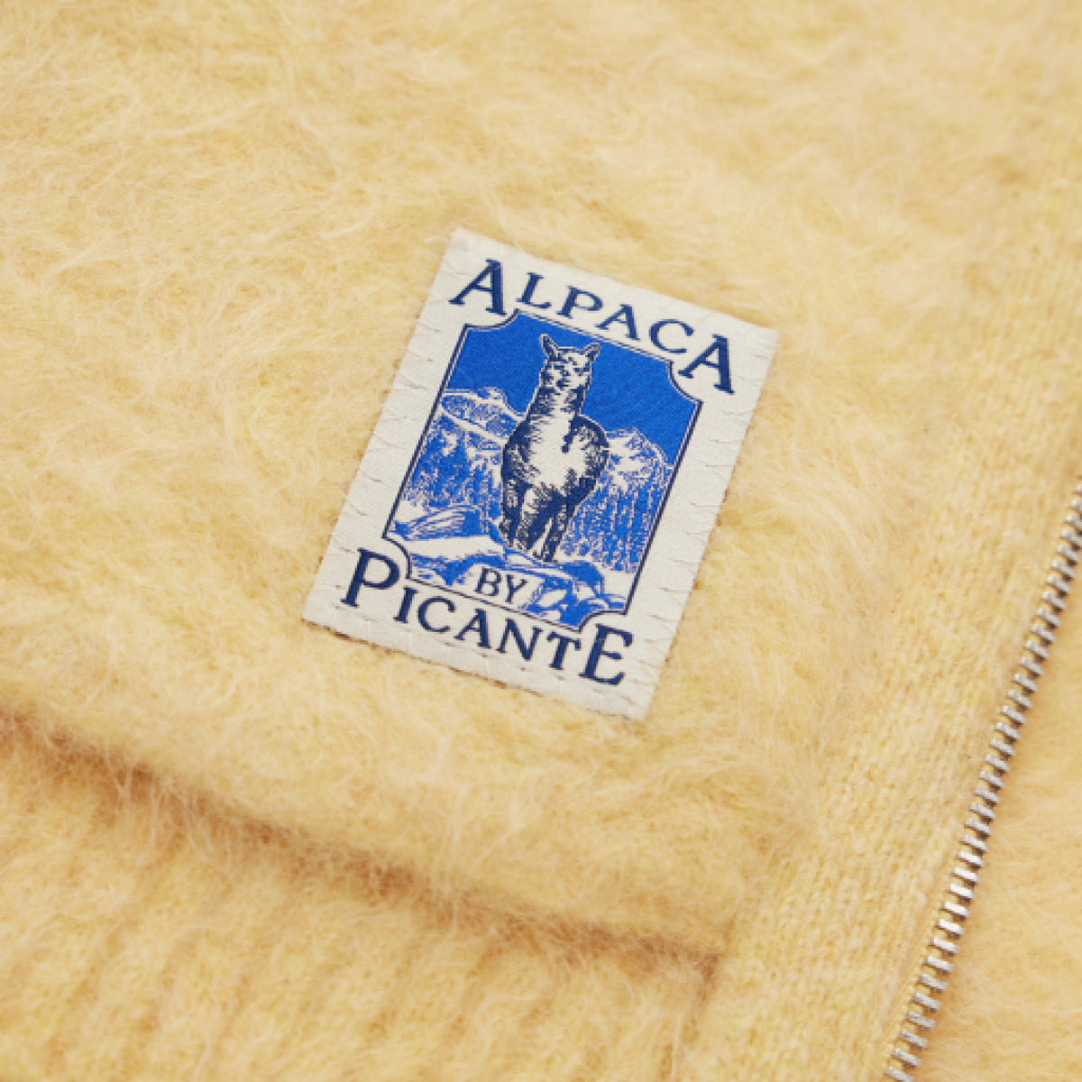 Alpaca Zip Funnel Knit Sweater