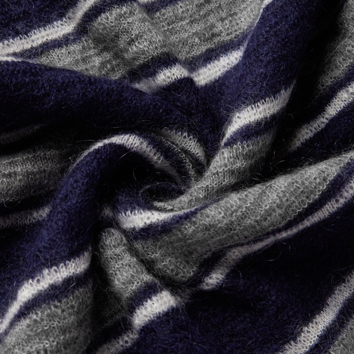 Invitation Mohair Knit Stripe Polo