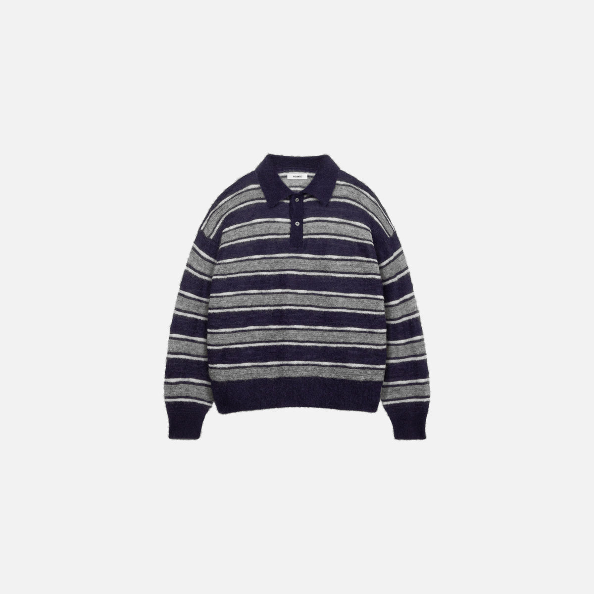 Invitation Mohair Knit Stripe Polo