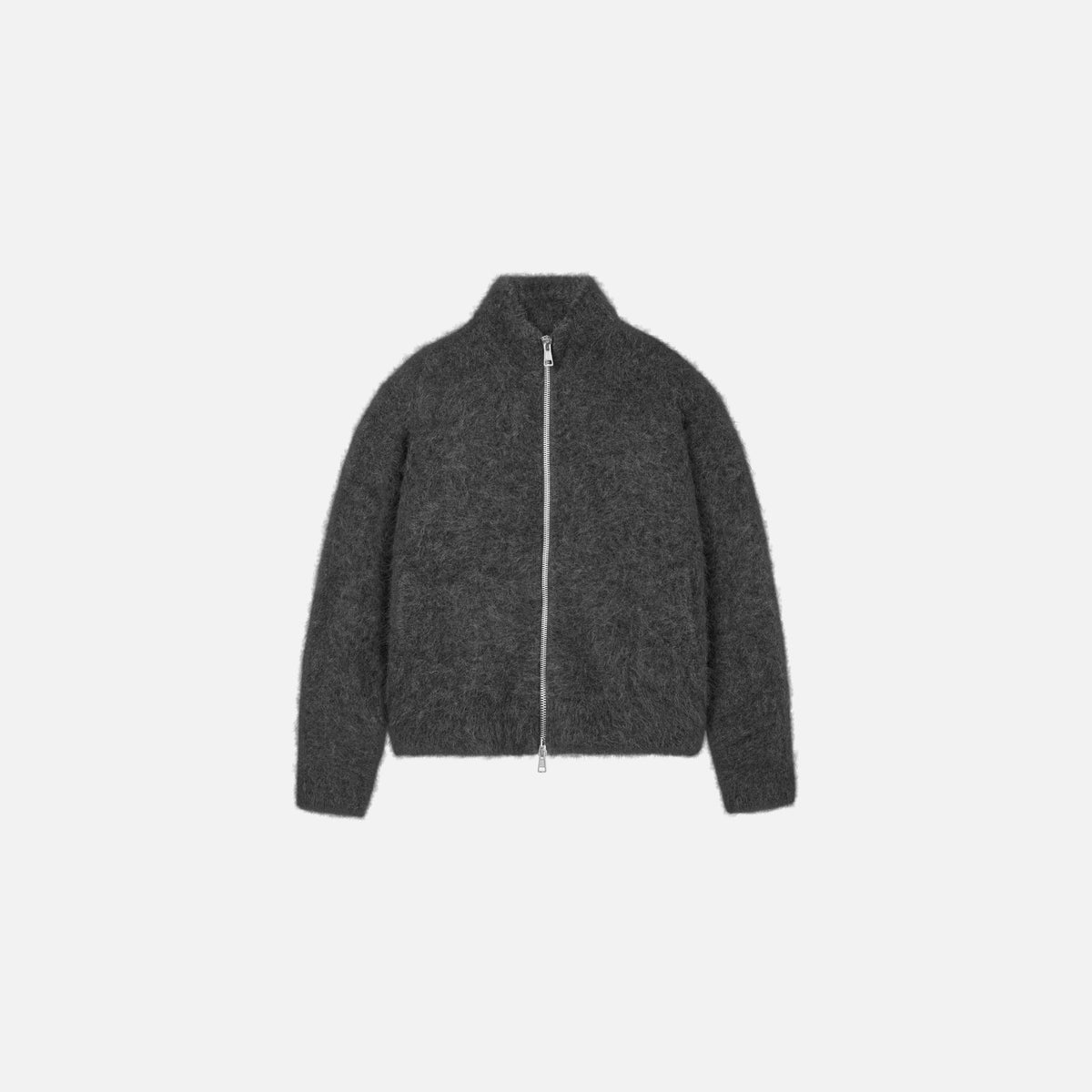 Alpaca Zip Funnel Knit Sweater