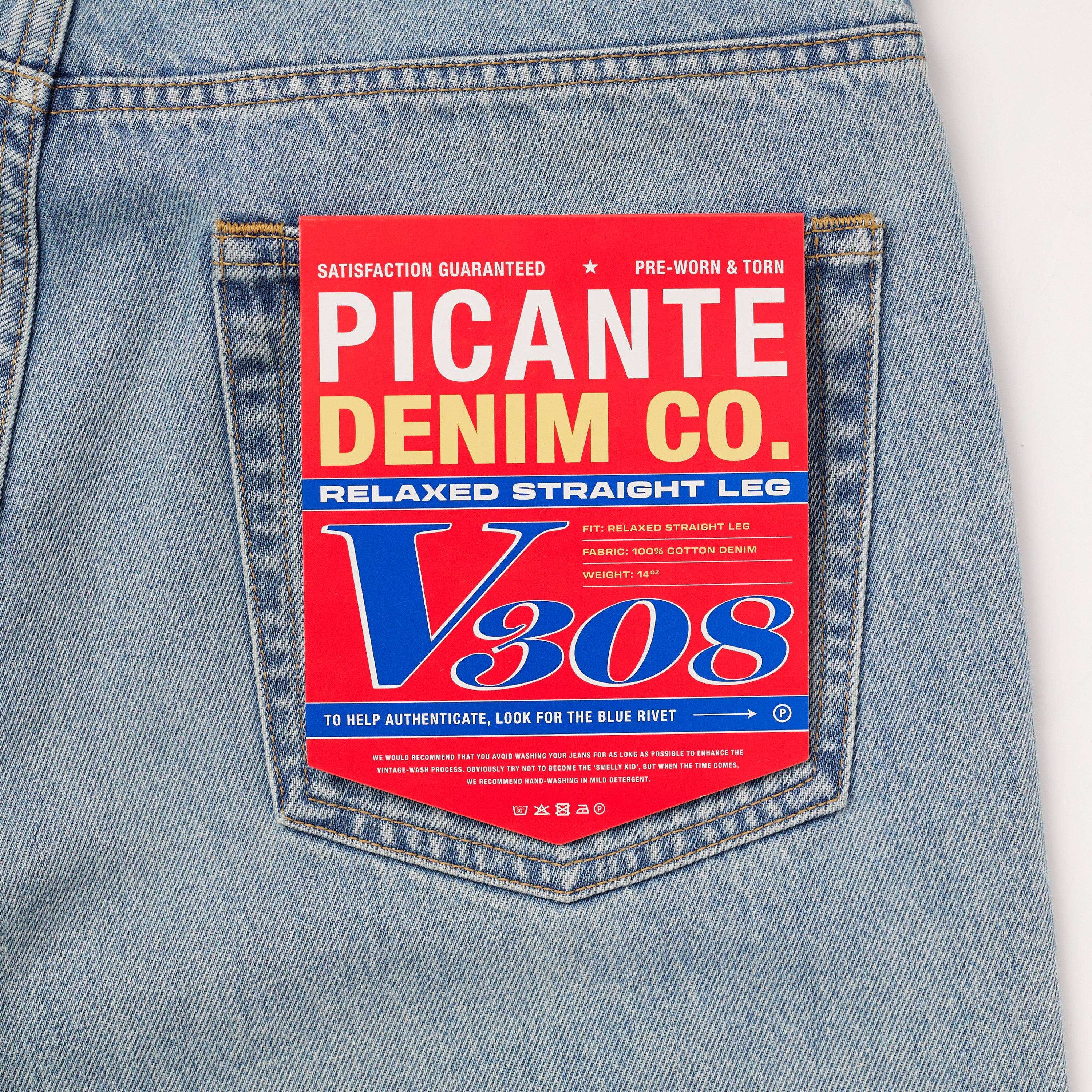 Straight Leg Denim Jeans V308