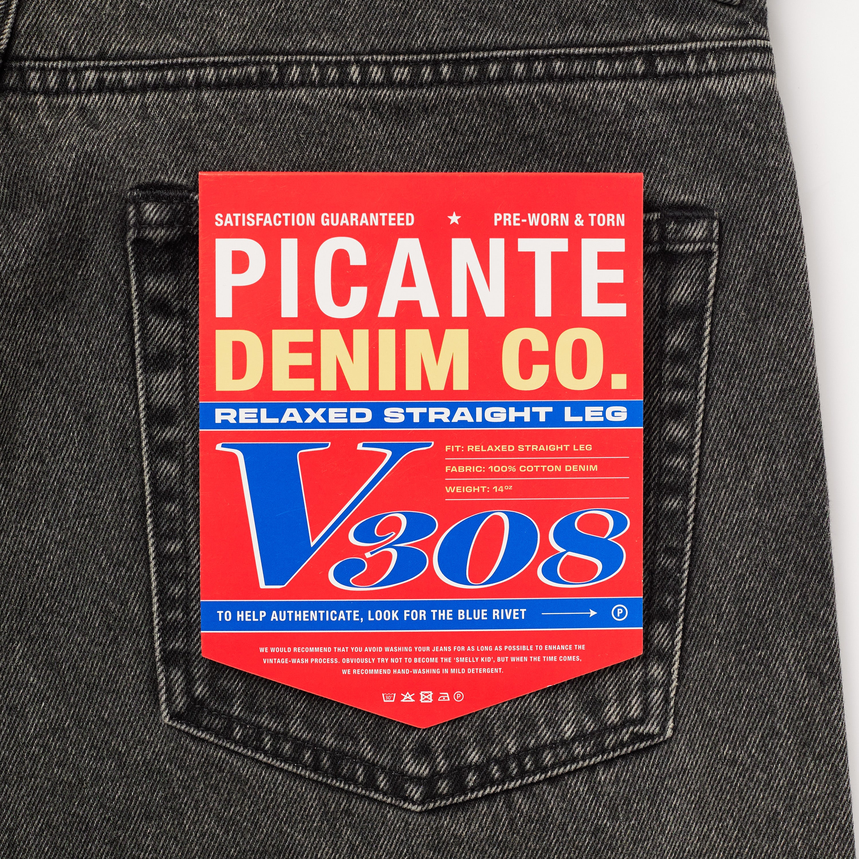Straight Leg Denim Jeans V308