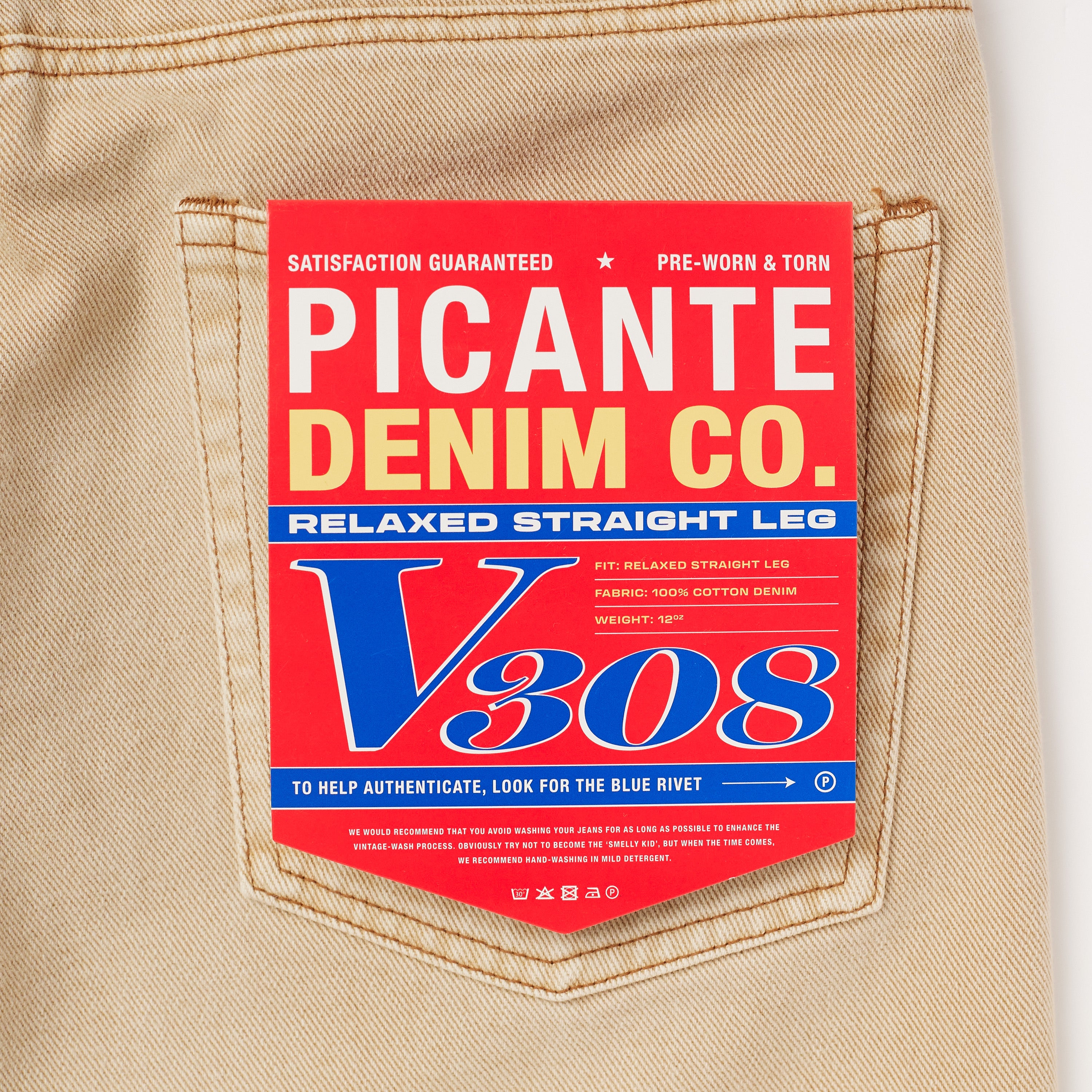 Straight Leg Denim Jeans V308