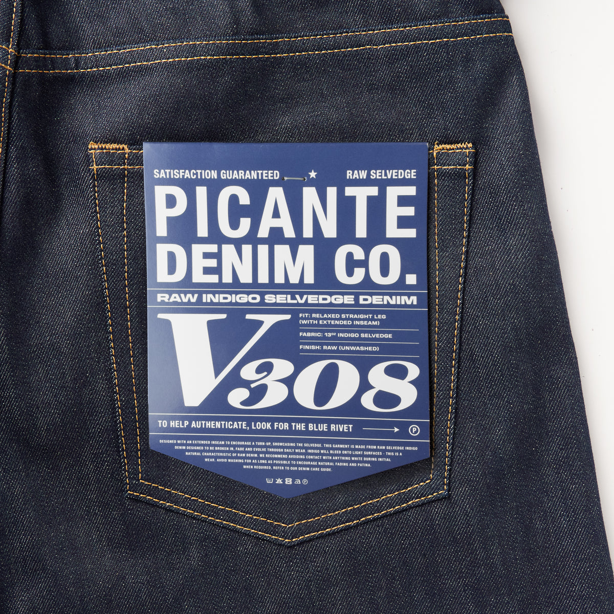 Straight Leg Selvedge Denim Jeans V308