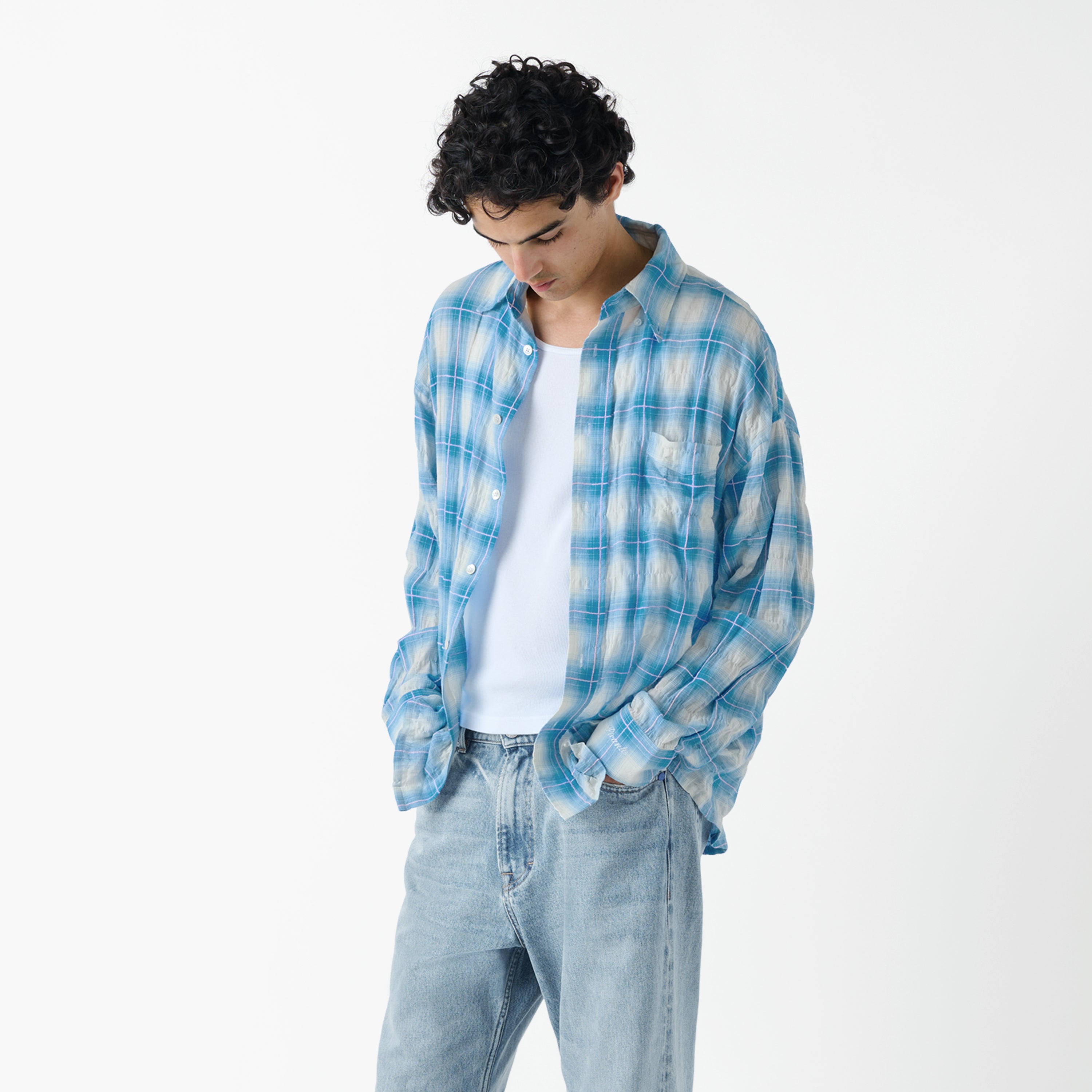 Rocco Shirt Threadlight Crinkle Check