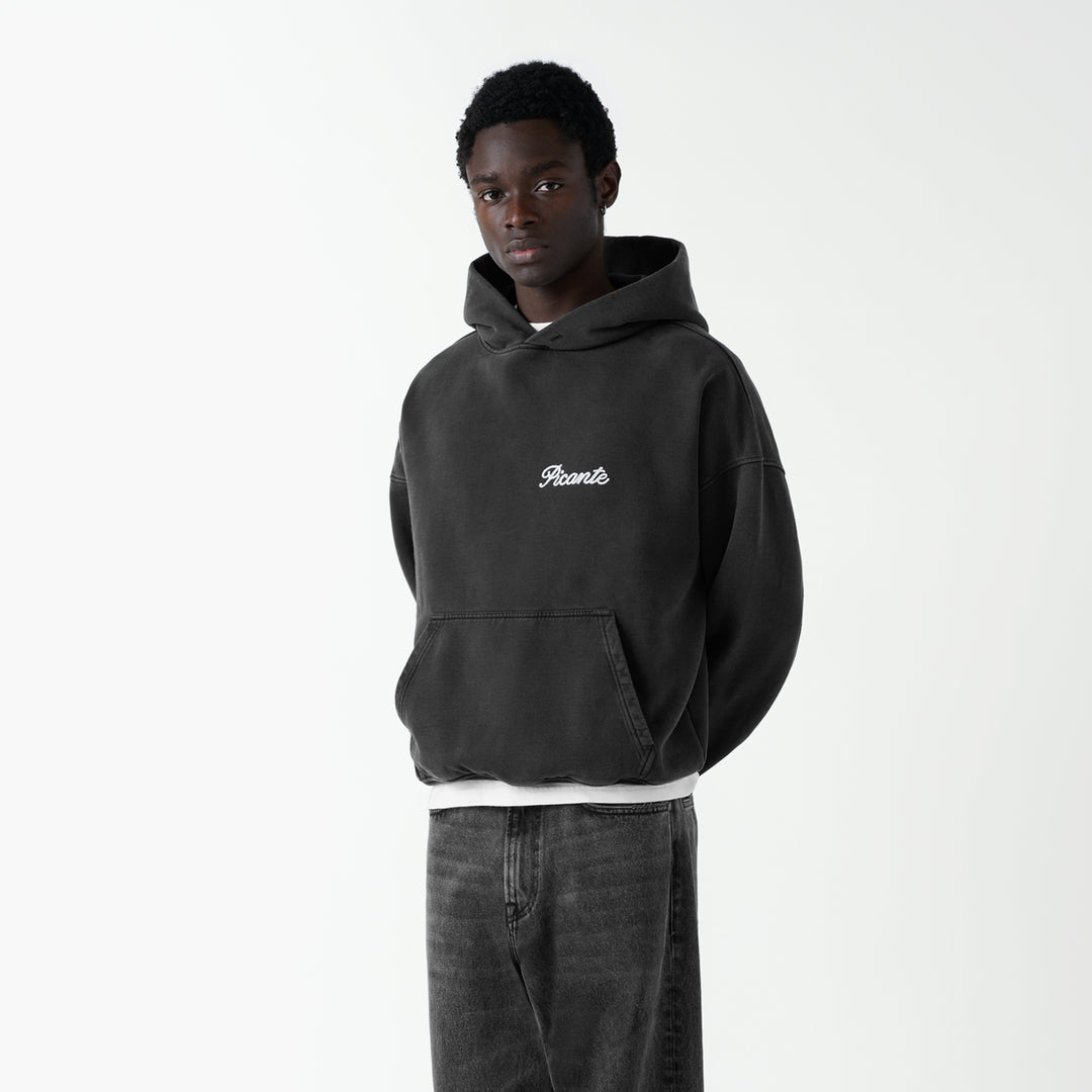 TAILOR CHAIN STITCH HOODIE VINTAGE BLACK – PICANTE