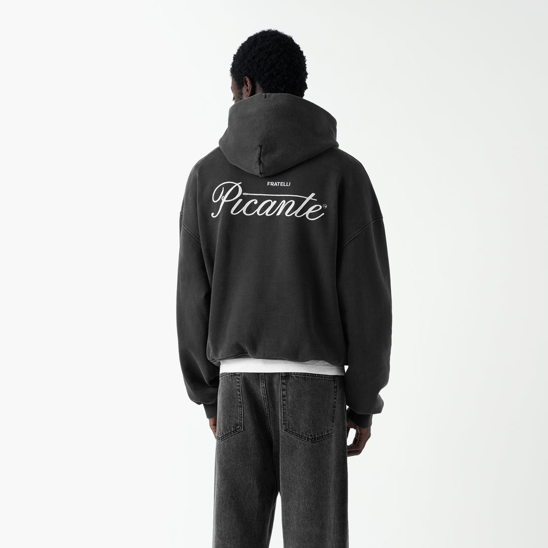 TAILOR CHAIN STITCH HOODIE VINTAGE BLACK – PICANTE