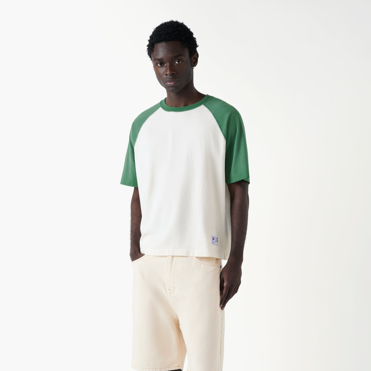 RAGLAN ATHL. T-SHIRT GREEN / IVORY – PICANTE