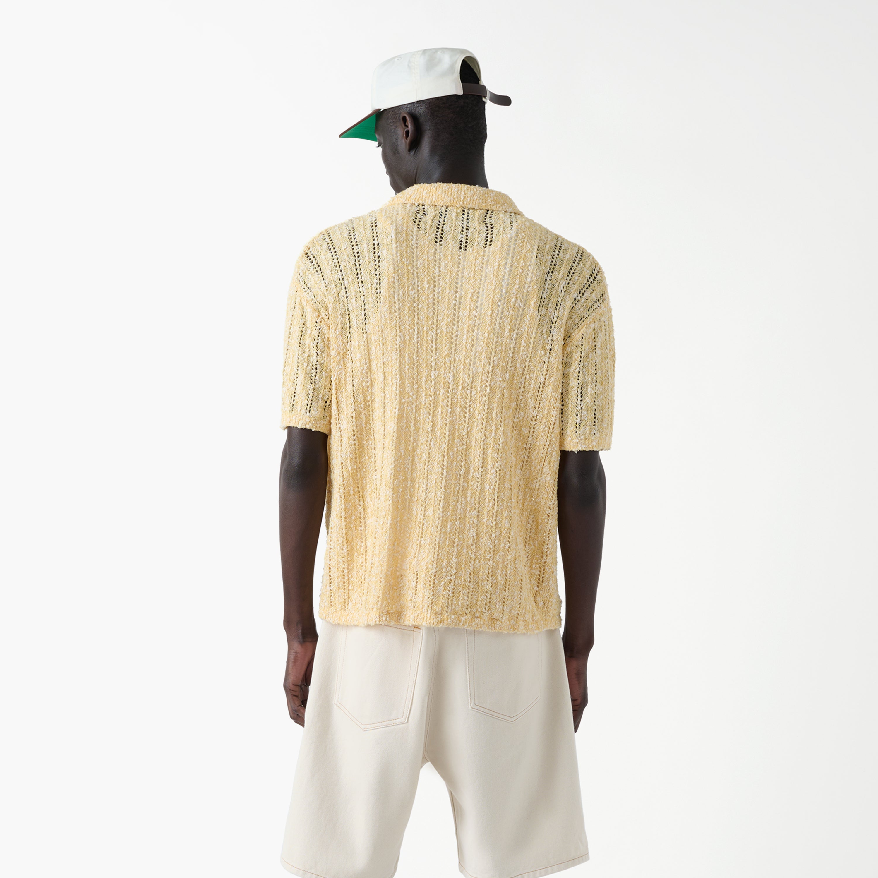 Pointelle Knit Polo Shirt