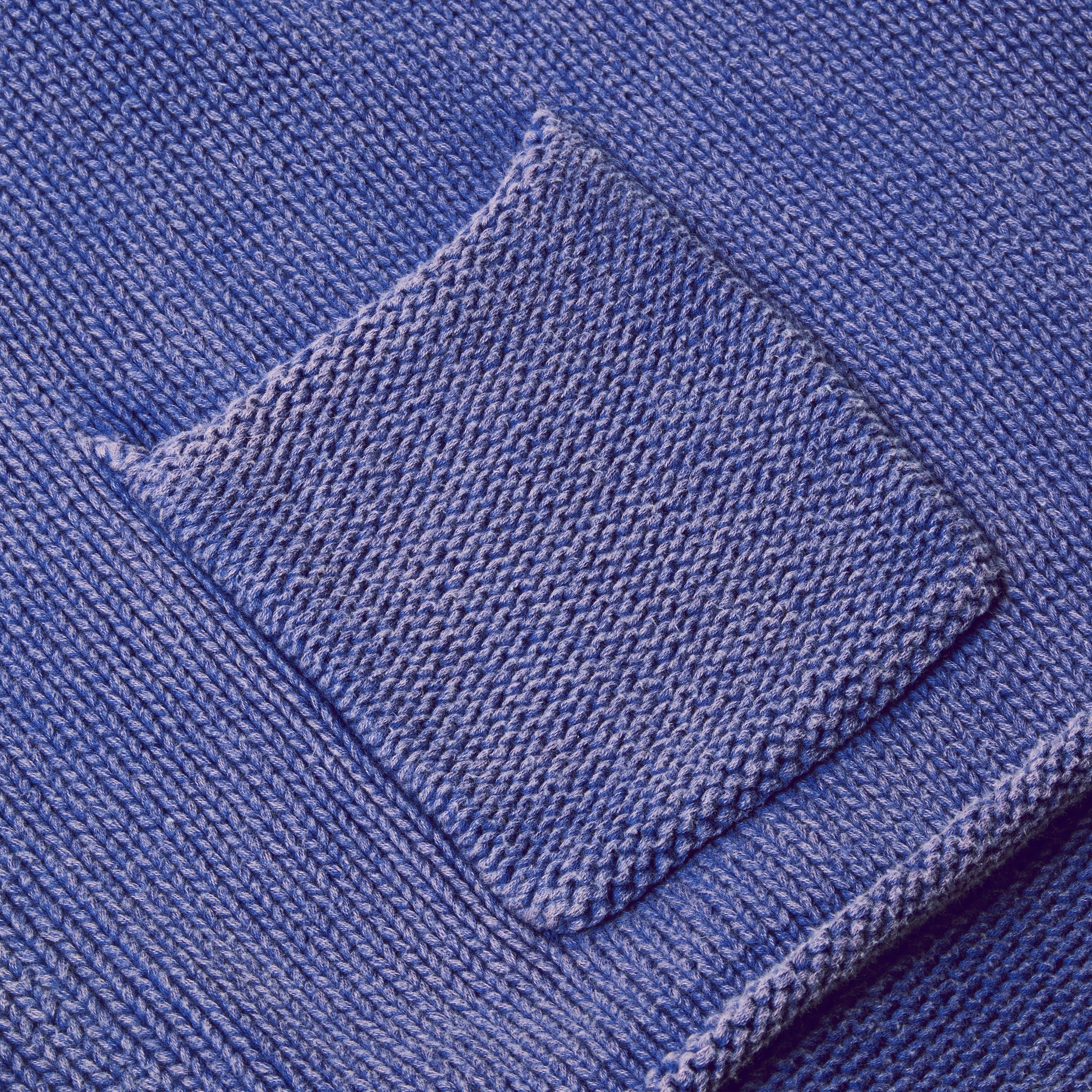 Washed Raw Edge Roll-Neck Sweater