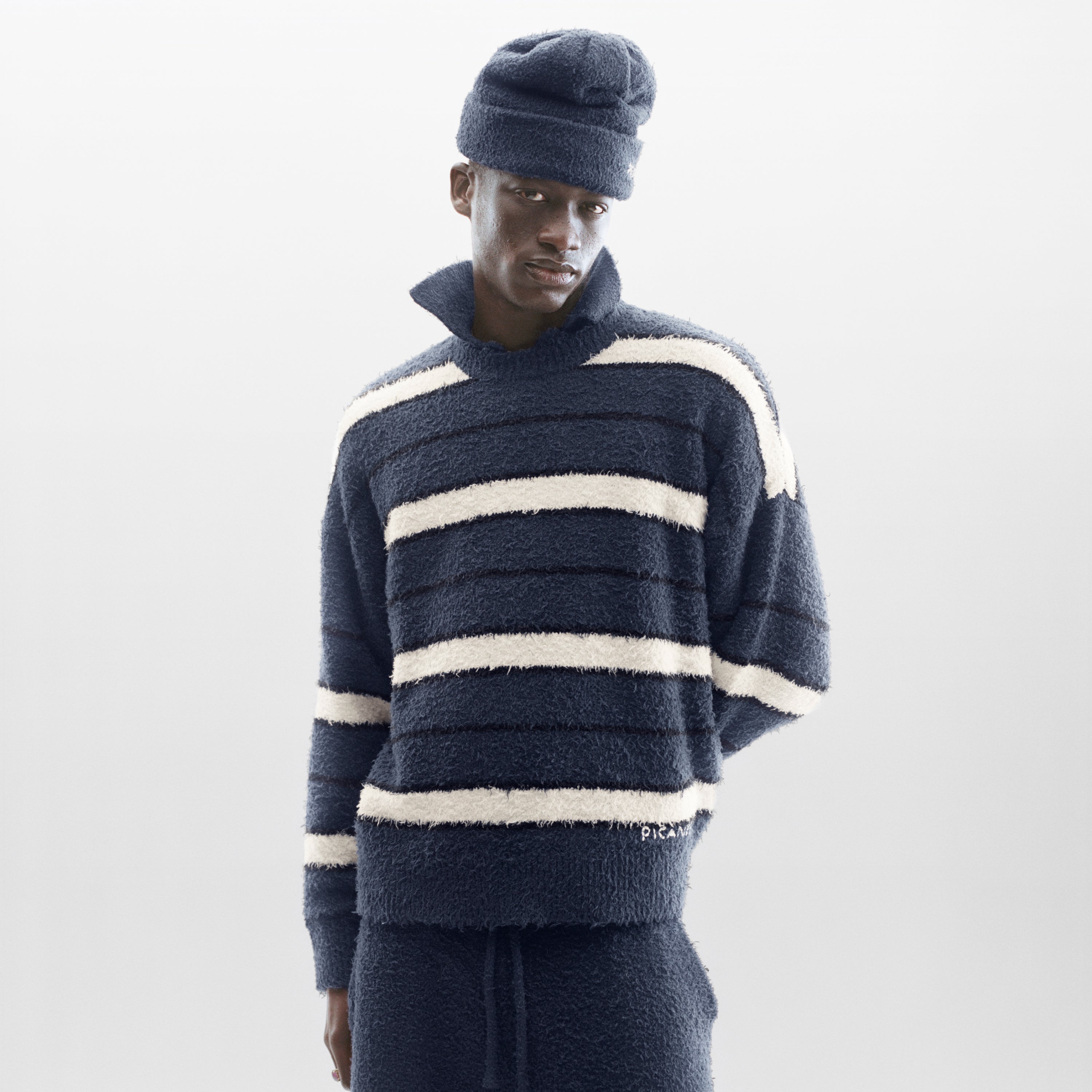 Shaggy Stripe Knit Sweater