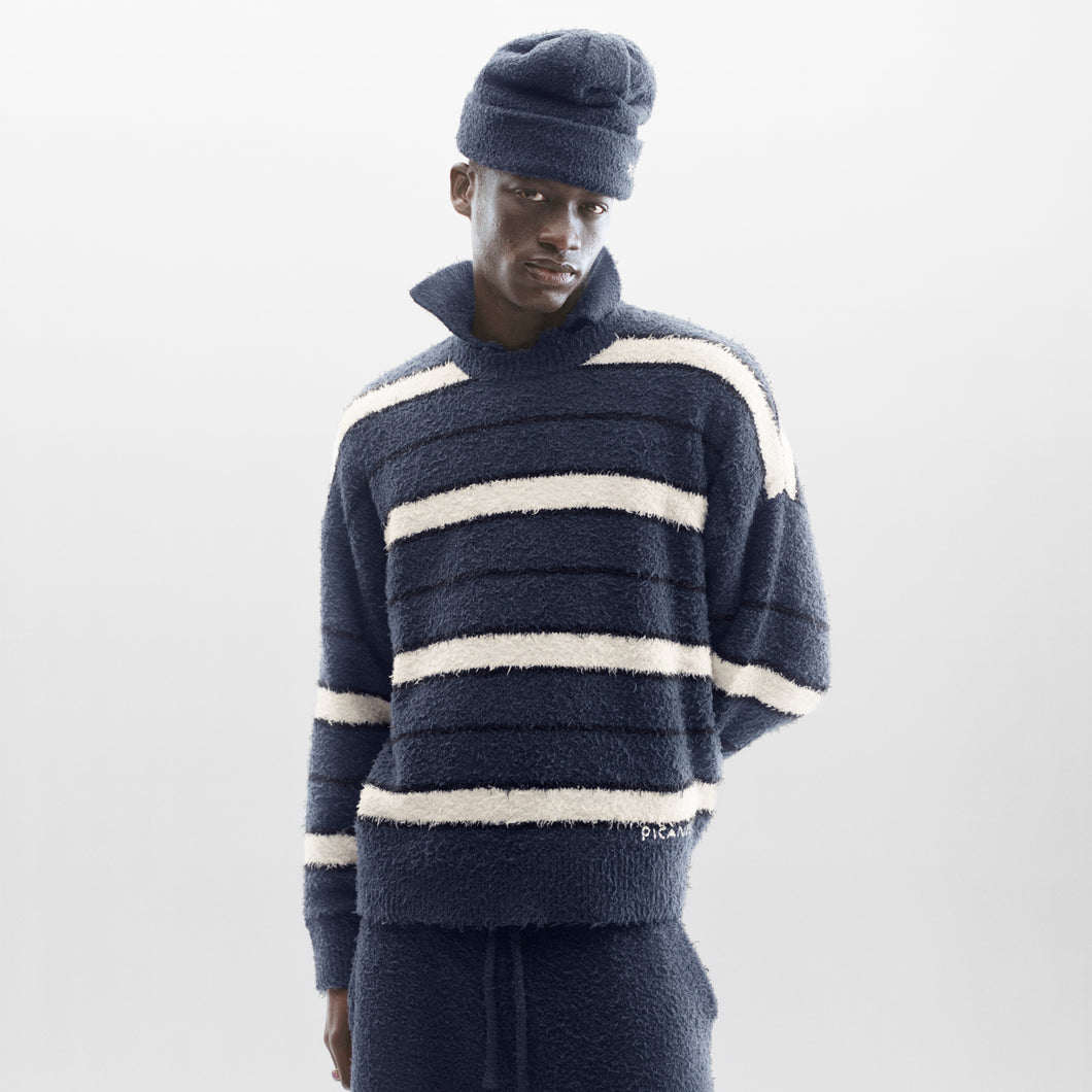 Shaggy Stripe Knit Sweater – PICANTE