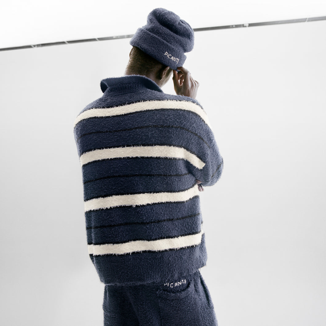 Shaggy Stripe Knit Sweater – PICANTE