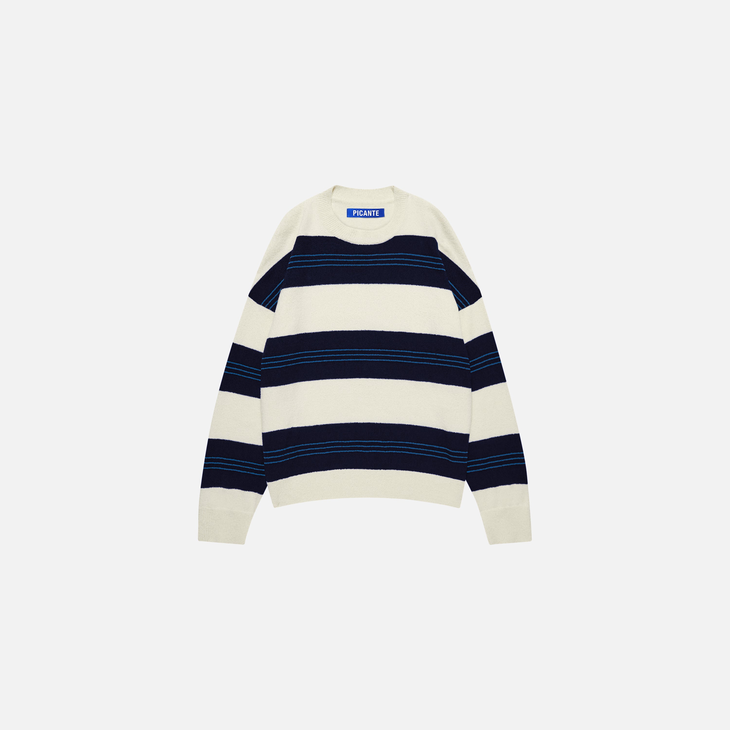 Boucle Knit Striped Sweater