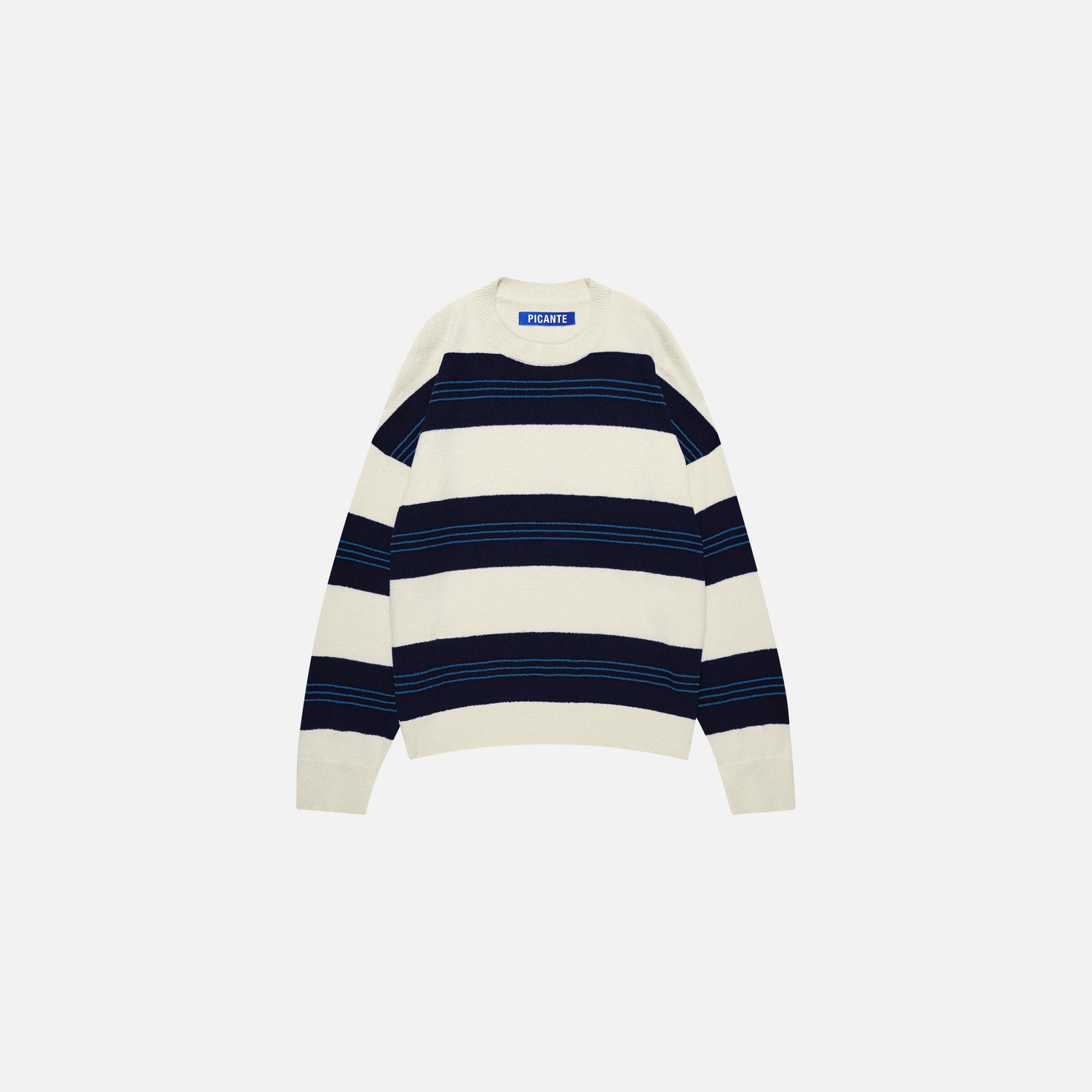 BOUCLE KNIT STRIPED SWEATER