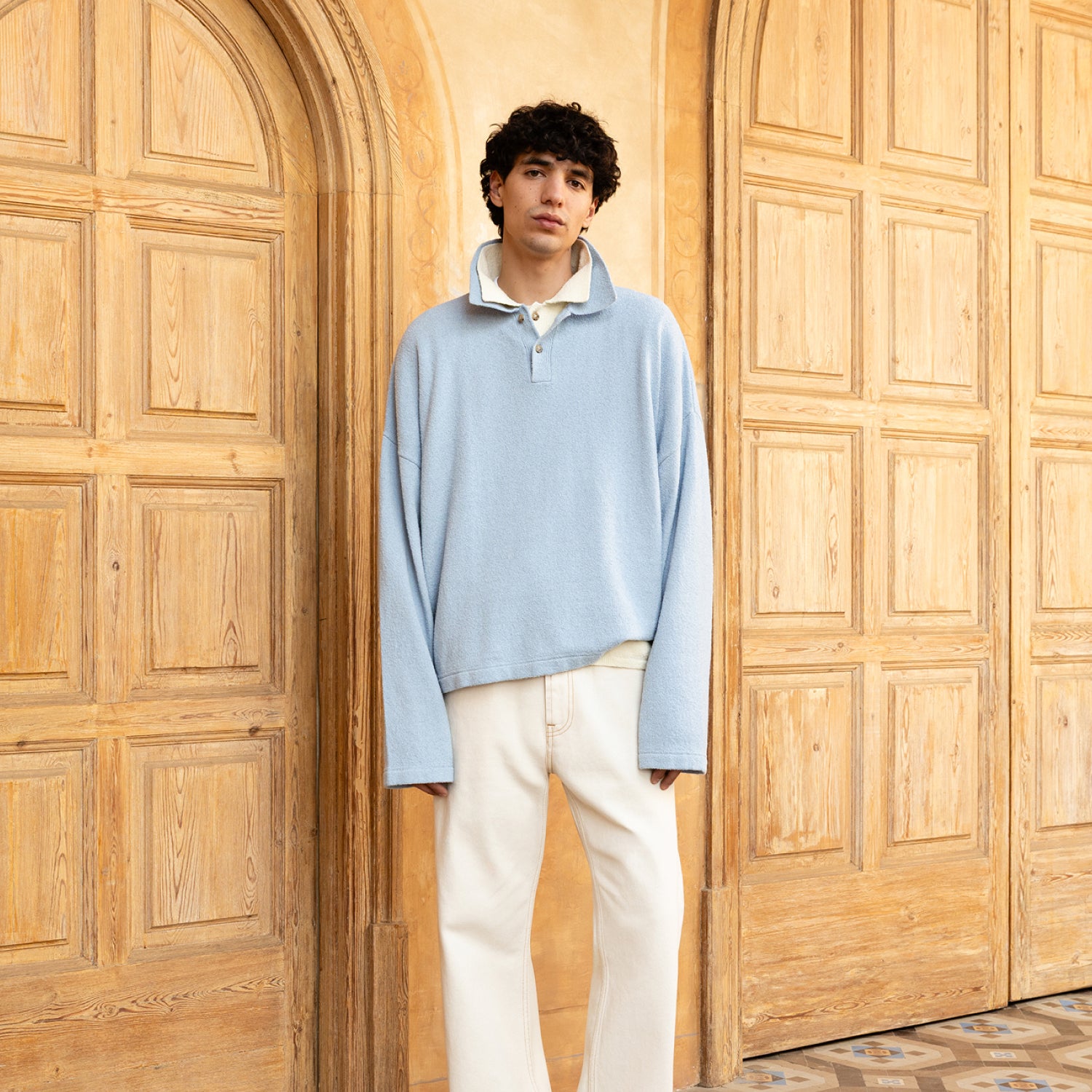 Boucle Longsleeve Polo Shirt