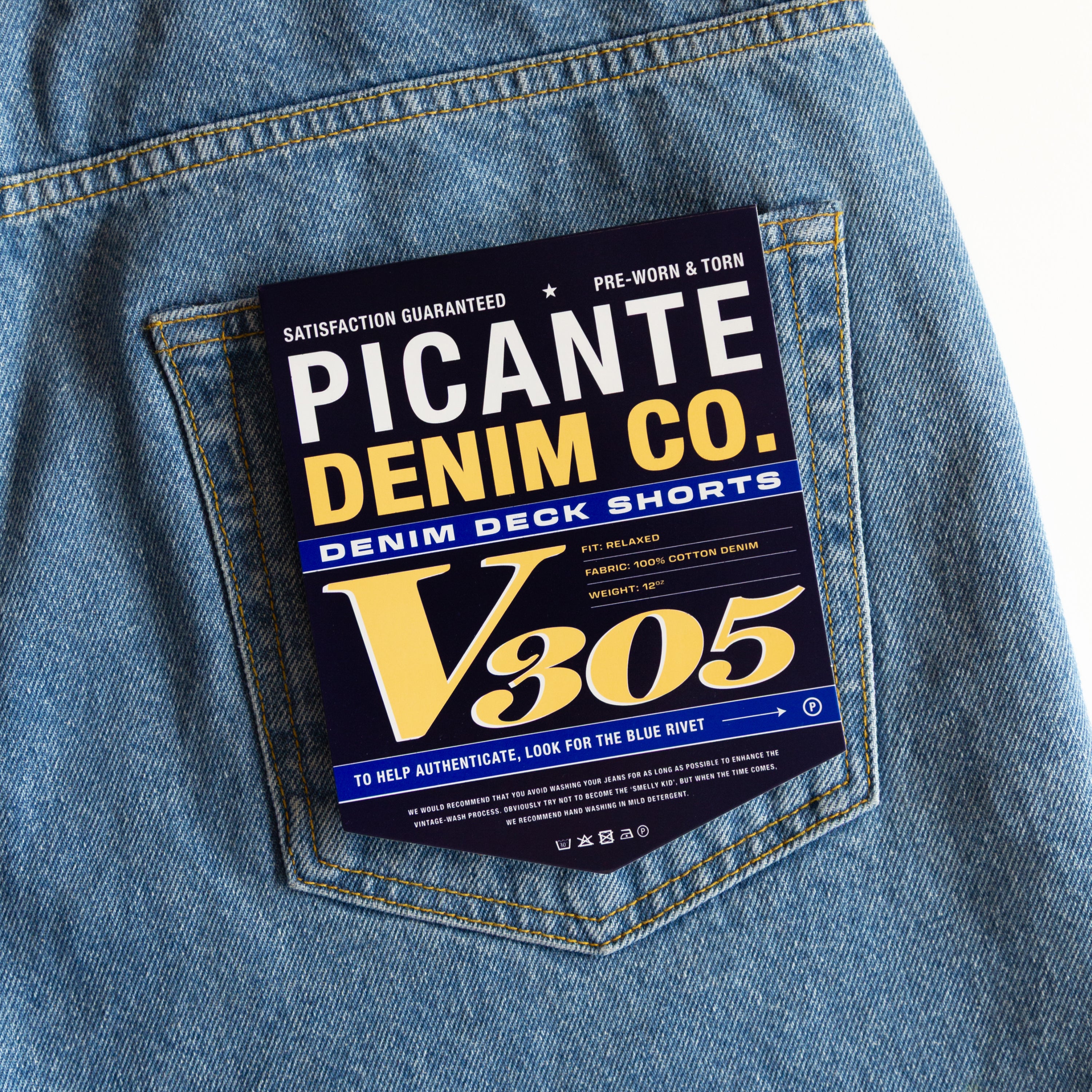 Denim Deck Shorts V305 Blue Jobs Wash – PICANTE