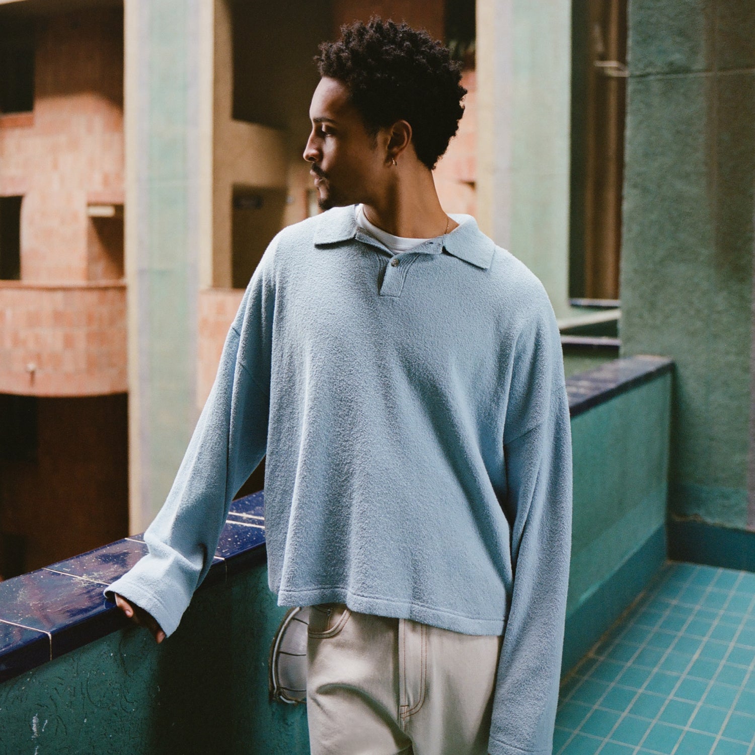 Boucle Longsleeve Polo Shirt