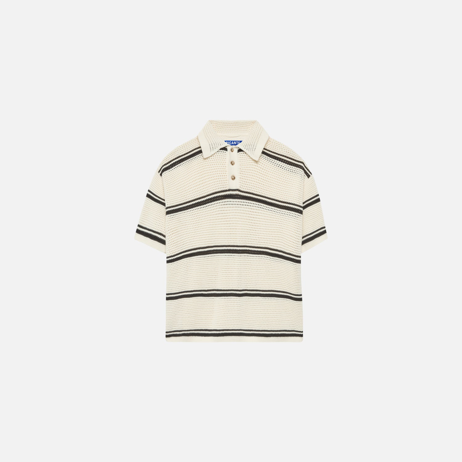 MESH KNIT STRIPED POLO