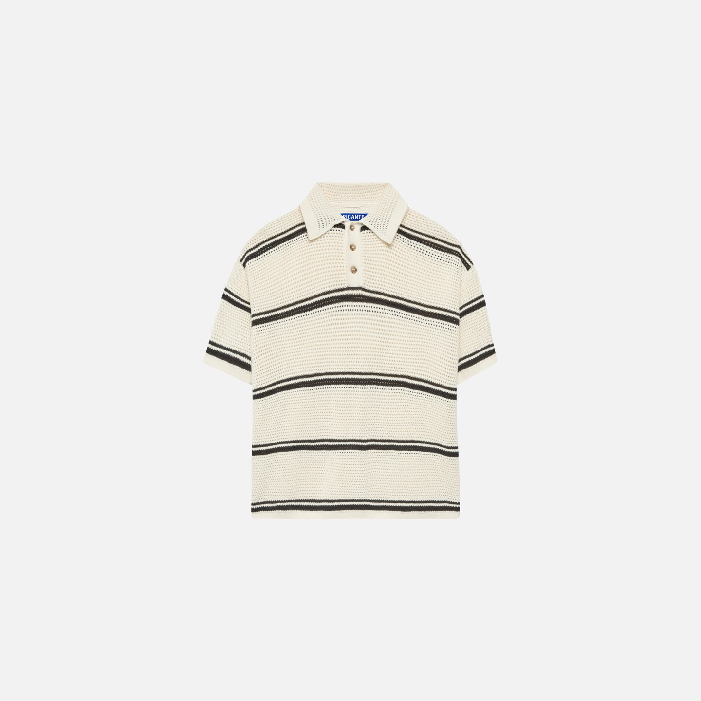 MESH KNIT STRIPED POLO