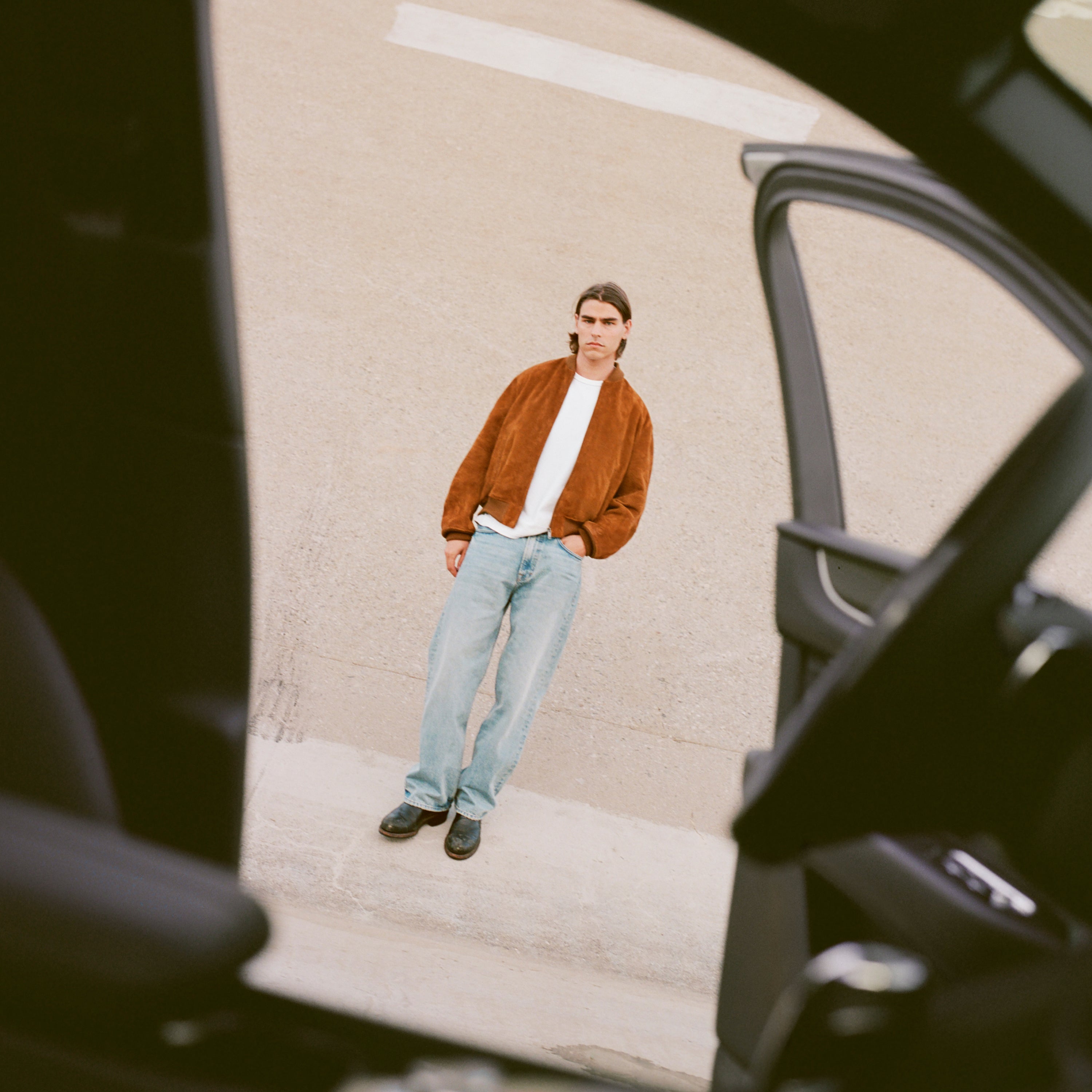 Suede Bomber Jacket