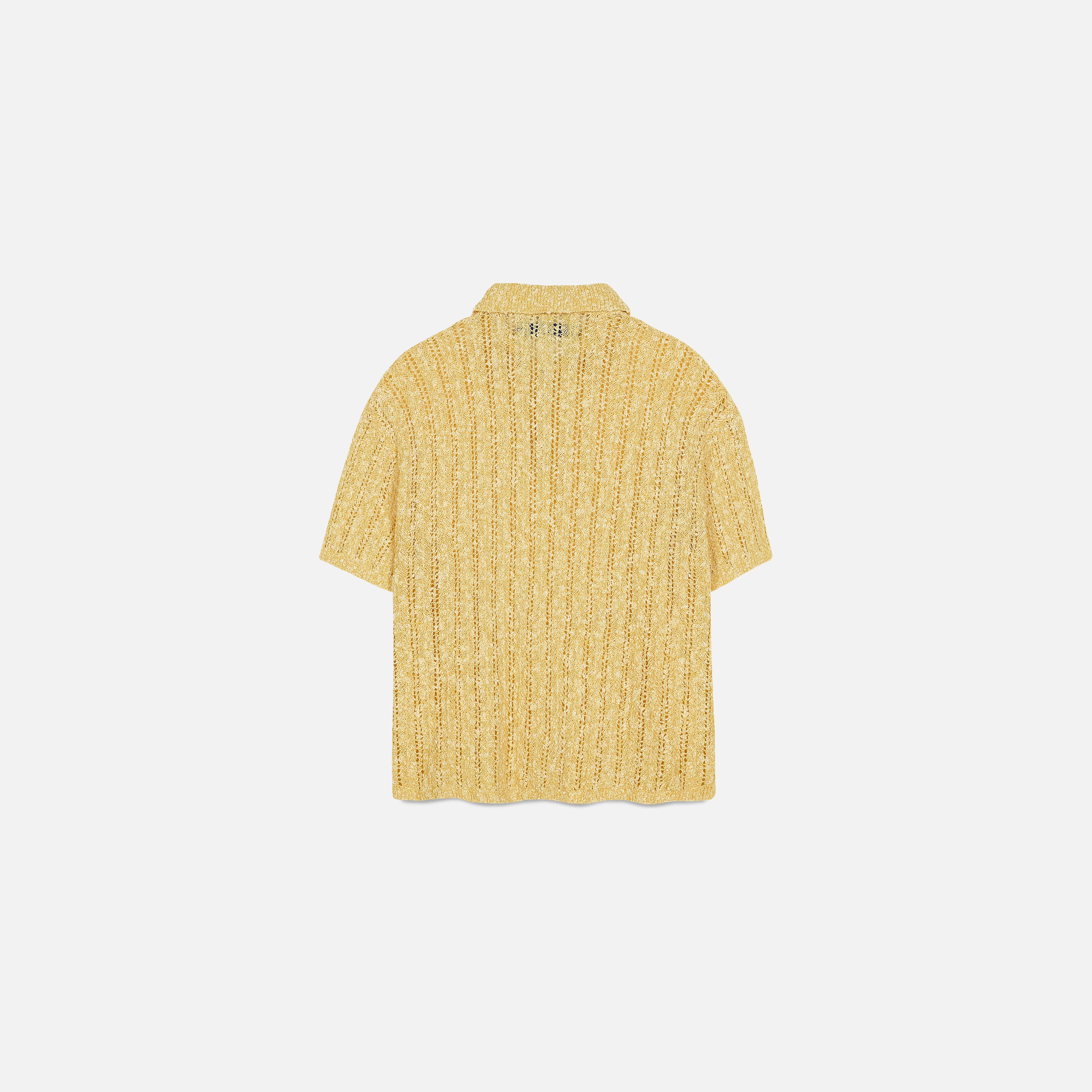 Pointelle Knit Polo Shirt