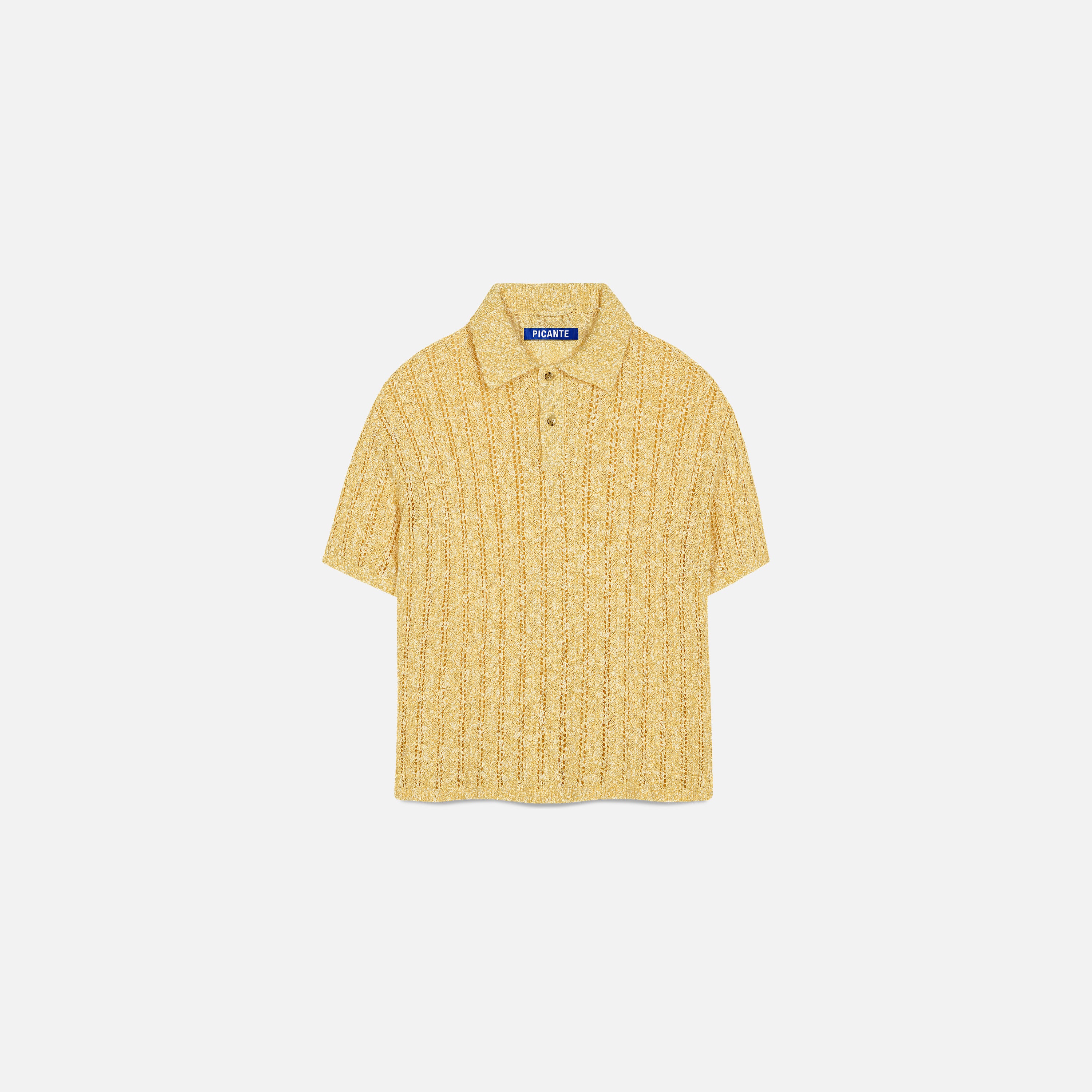 Pointelle Knit Polo Shirt