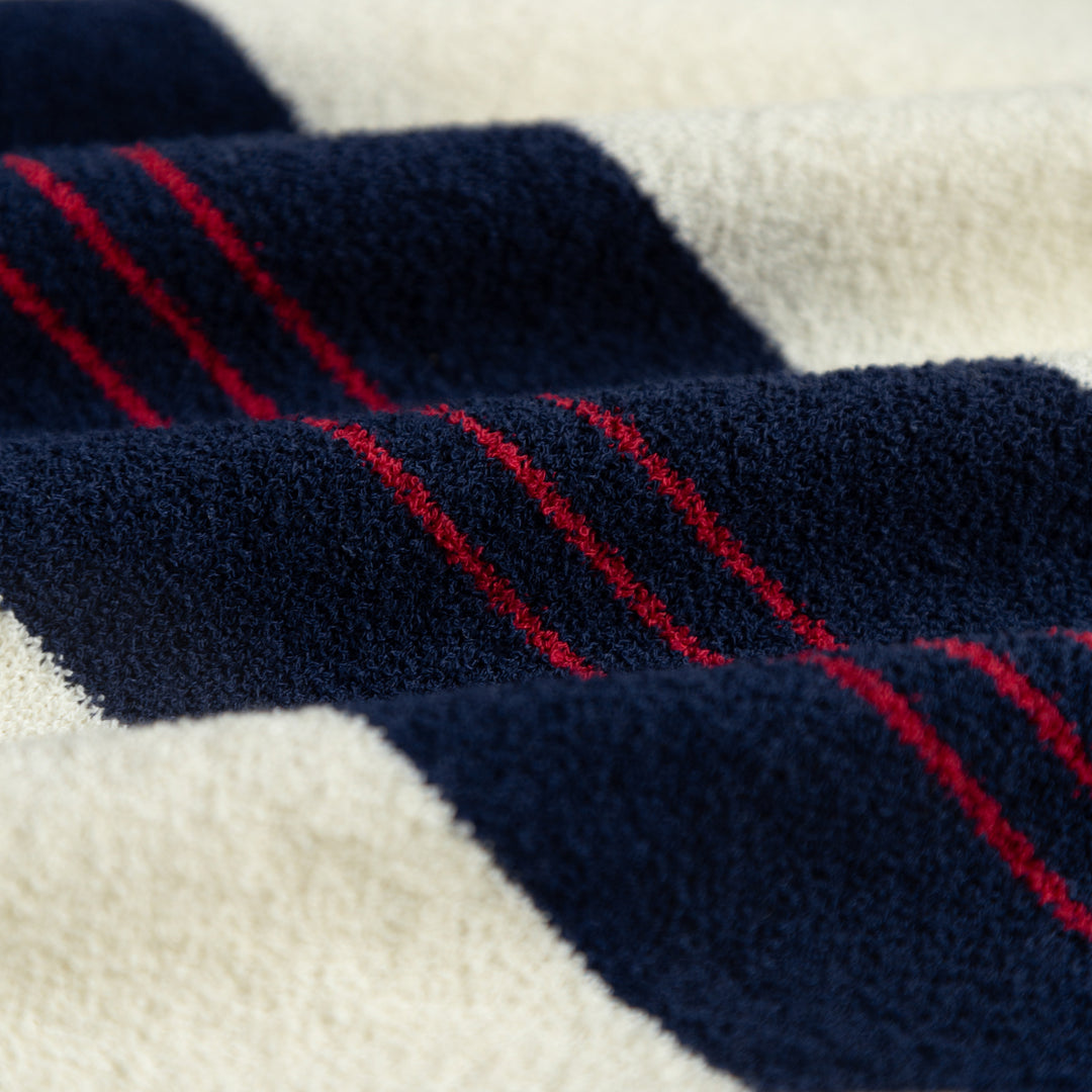 BOUCLE KNIT STRIPED SWEATER