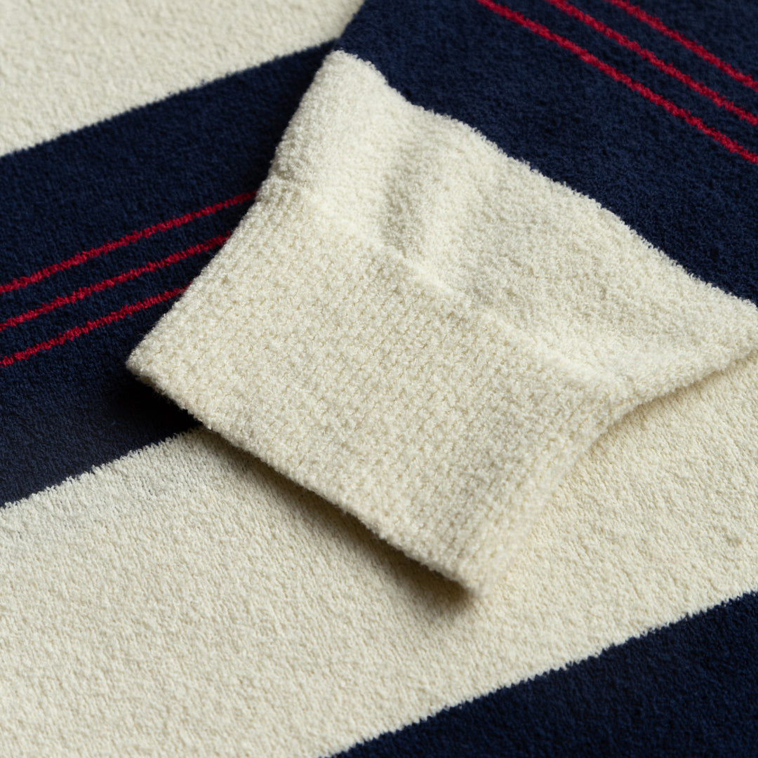 BOUCLE KNIT STRIPED SWEATER