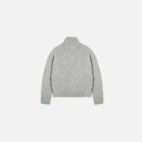 Alpaca Zip Funnel Knit Sweater