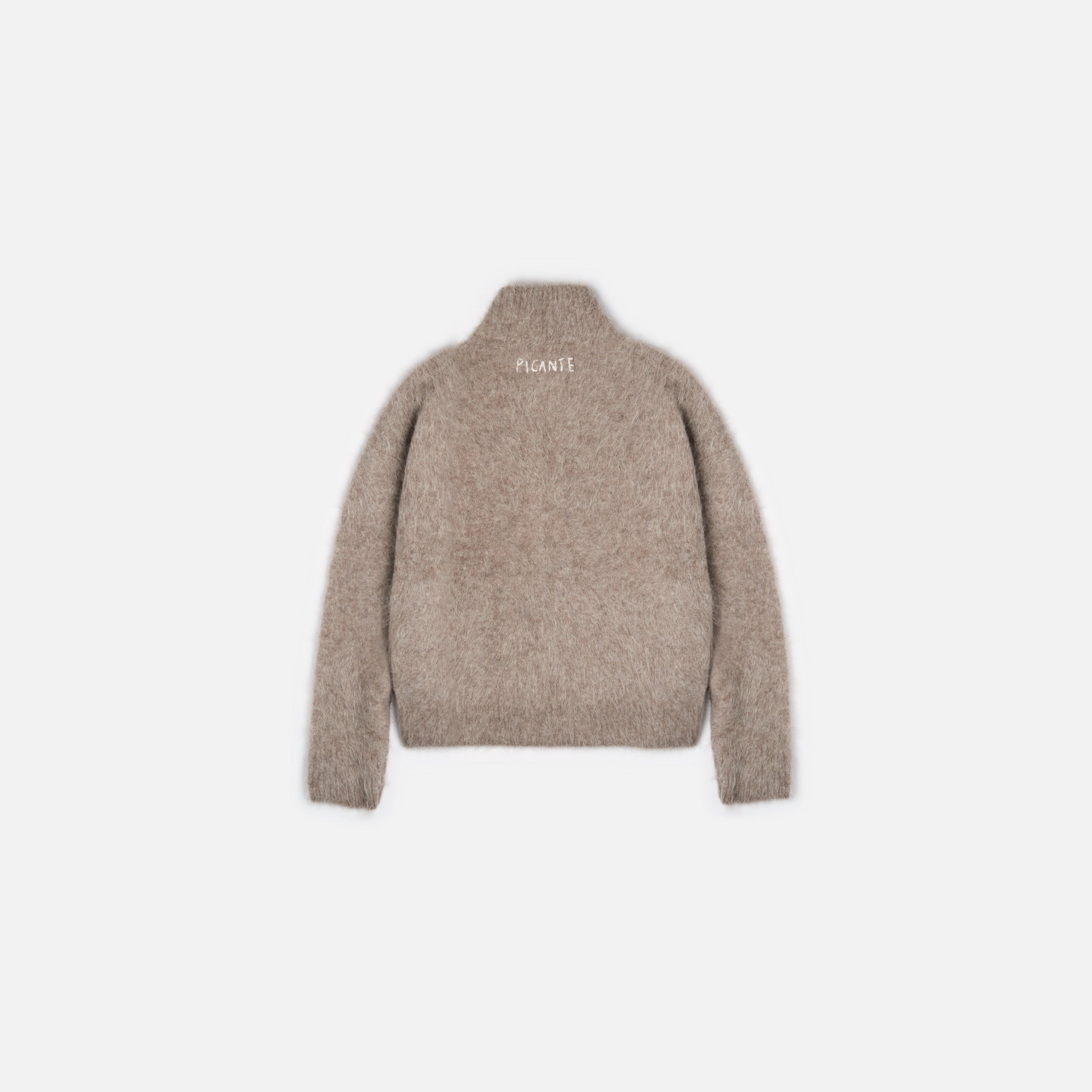 Alpaca Zip Funnel Knit Sweater