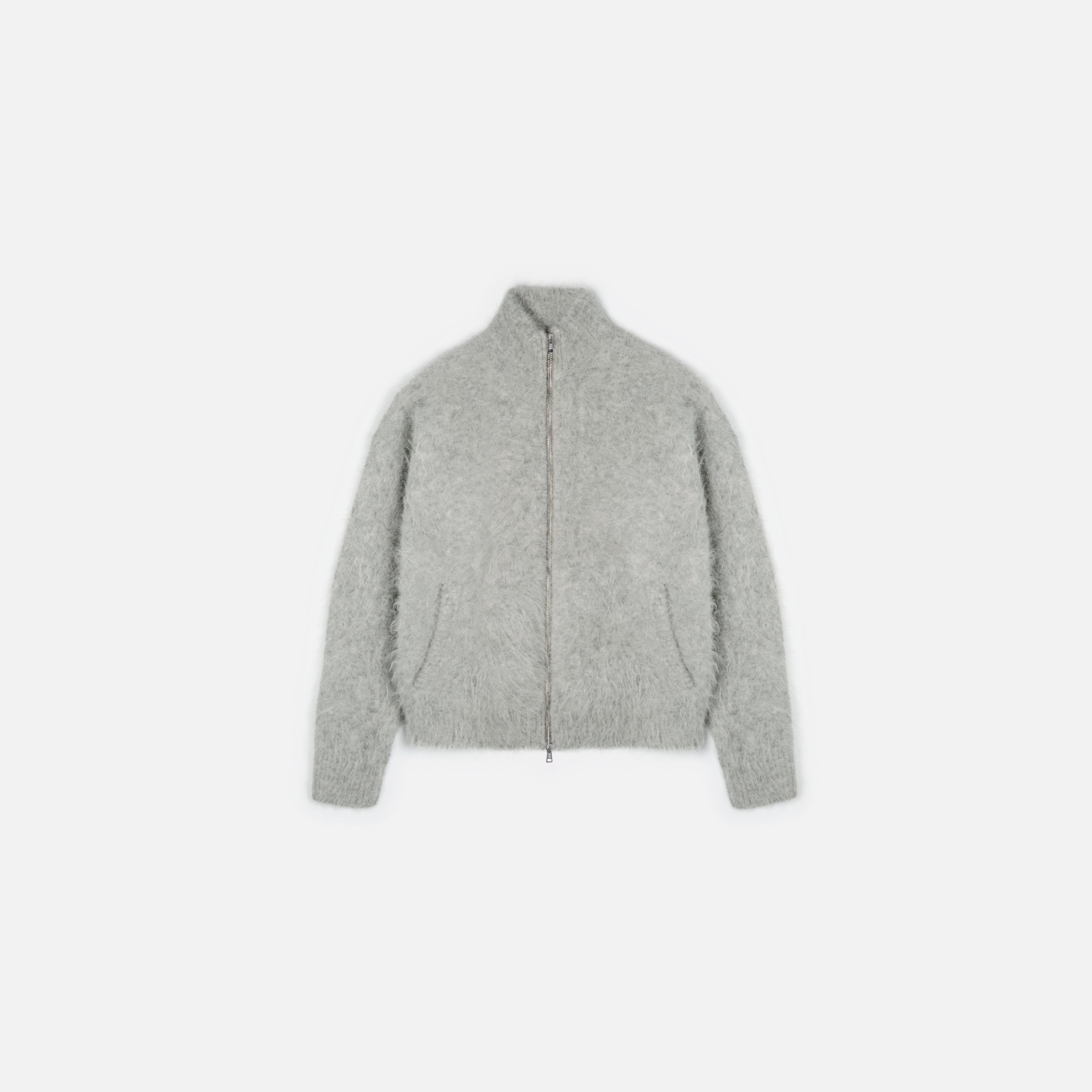 Alpaca Zip Funnel Knit Sweater