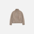 Alpaca Zip Funnel Knit Sweater