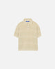 Mesh Knit Striped Polo