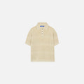 Mesh Knit Striped Polo