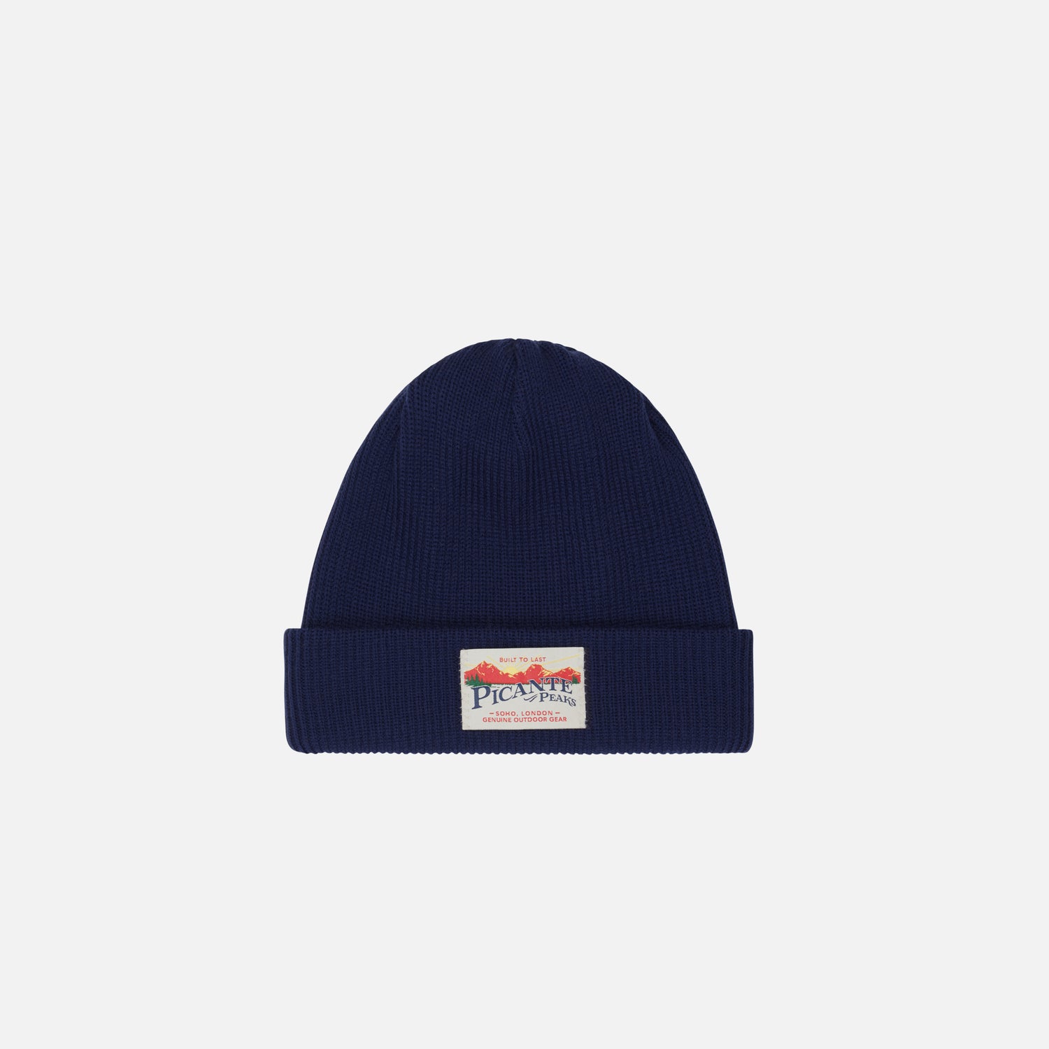 PEAKS LAMBSWOOL DOUBLE-LAYERED BEANIE NAVY