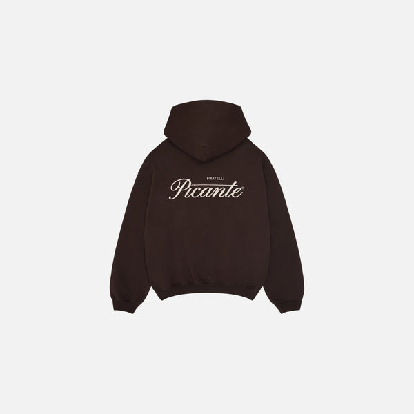 TAILOR CHAIN STITCH HOODIE BROWN – PICANTE