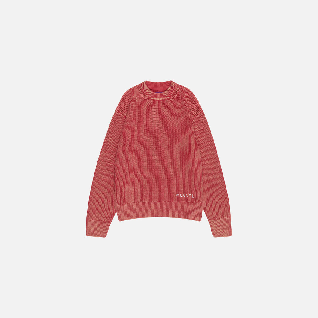 RIBBED KNIT SWEATER