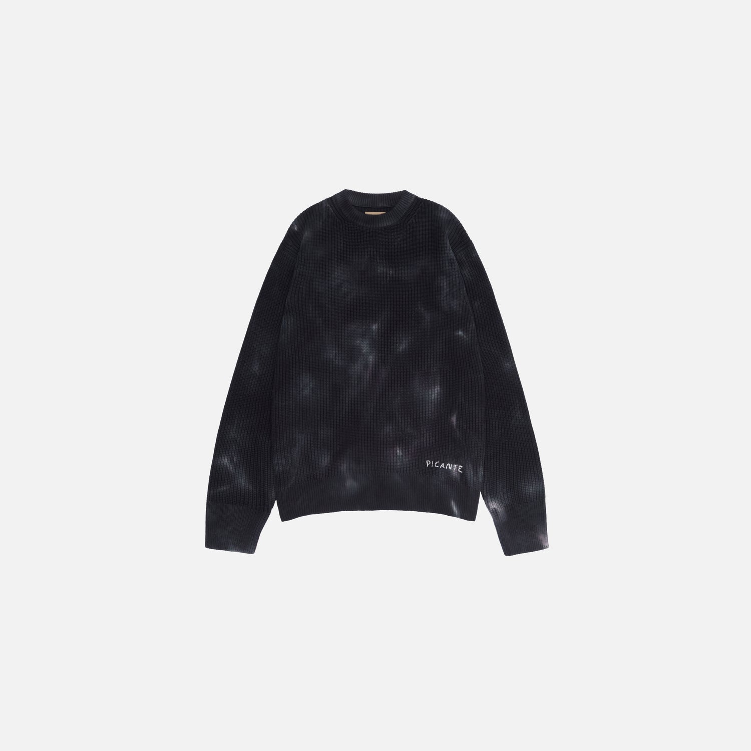 RIBBED KNIT SWEATER TIE DYE ONYX